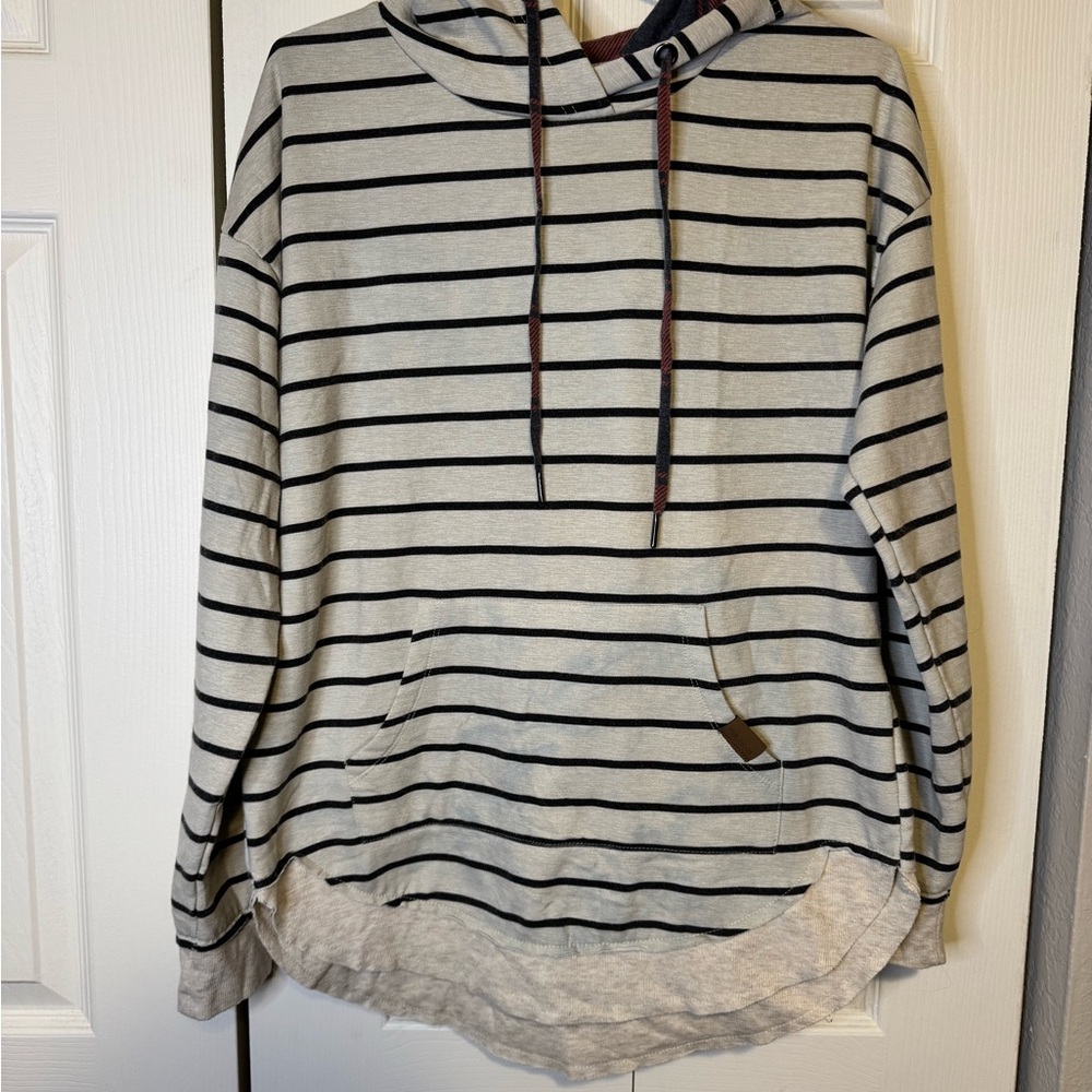 Maurices Red and Black Striped Hoodie‎